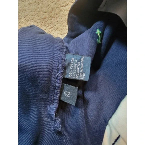 Polo Ralph Lauren Shorts Mens 42 Embroidered Prep Club Navy - Picture 8 of 9